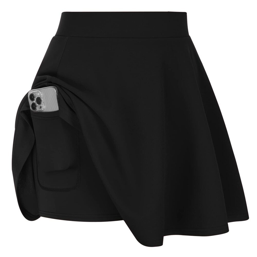 4746 Plus Size Skater Skirt Flared High Waisted Elastic Lining Skirt